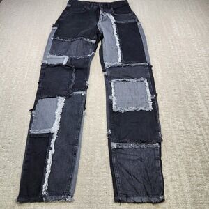 Ragged Jeans Women 26 Colorblock Frayed Patchwork Tapered Boho Anthropologie